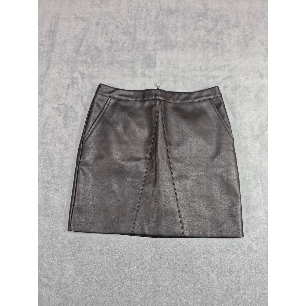 Bardot Faux Leather Mini Skirt Women Size M Black High Waist Zip Back